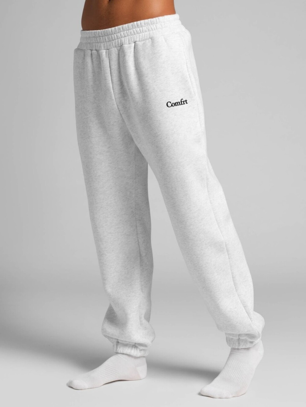 Comfrit Women's Light Gray Fleece Jogger Pants